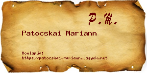 Patocskai Mariann névjegykártya